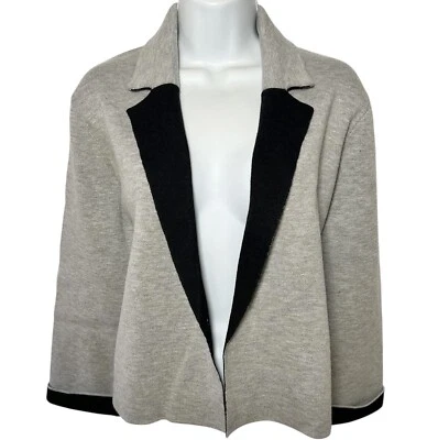 J CREW Cárdigan Abierto Recortado Blazer Suéter Talla XS Gris Mezcla de Lana Cuello Solapa Foto 1 de 4