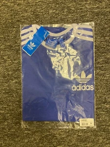 Mens Adidas Originals Retro 3-Stripes T-Shirt Crew Neck Short Sleeve  Blue S New - Picture 1 of 2