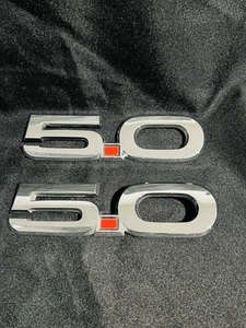 Genuine Ford 5.0 Badges Fender Side Emblem For Mustang S550 Pair LH + RH Used! - Picture 1 of 8