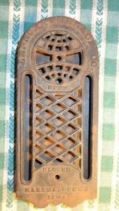 Antica ghisa Marshalltown Iowa IA Lennox Furnace Co griglia sfiato steampunk - Foto 1 di 4