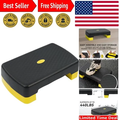 "Paso de fitness ligero de 18"" con capacidad de 440 libras - perfecto para gimnasios en casa" Foto 1 de 4