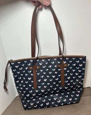 Bolso de hombro Fossil Felicity Heart azul y marrón para mujer Foto 1 de 4