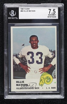 1961 Fleer Ollie Matson #99 BGS 7.5 HOF - Image 1 of 2