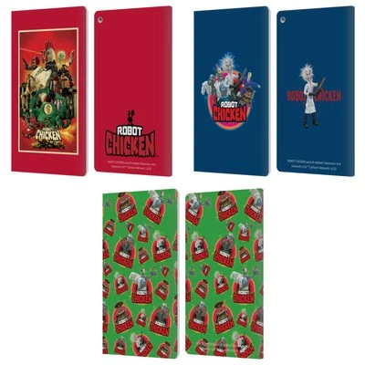 OFFICIAL ROBOT CHICKEN GRAPHICS LEATHER BOOK WALLET CASE COVER FOR AMAZON FIRE - Image 1 of 4