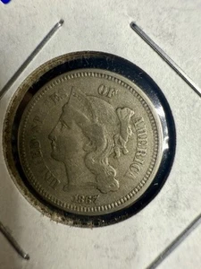 1867 Three cent Nickel (Thrip) - Picture 1 of 4