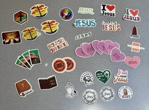 Religious Inspirational Bible Stickers God Faith Scripture Jesus Verse Lot Of 37 - Picture 1 of 8