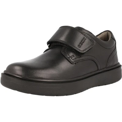 Sapatos escolares masculinos Geox Riddock preto respirável antiderrapante fácil fechamento - Imagem 1 de 4
