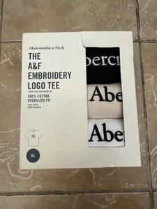 Abercrombie & Fitch Embroidery Logo Tee X3 Size XL Brand New in Box RRP: £92 - Picture 1 of 6