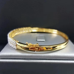 Brazalete Brazalete Creado en Laboratorio 4.90CT Diamante Corte Redondo Para Mujer Chapado en Oro 14K - Imagen 1 de 4