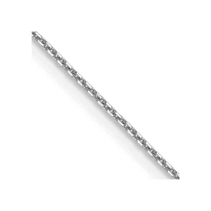 10k White Gold .8mm Round Open Link Cable Chain Necklace 20" 1.22g for Mom - Picture 1 of 4