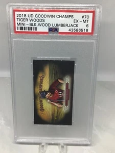 2018 Goodwin #70 Mini Black Wood Lumberjack 2/8 Tiger Woods PSA 6 - Picture 1 of 3