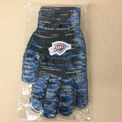 New Adult NBA Oklahoma City Thunder Blue Warm Soft Cotton Winter Gloves AR229 Cover