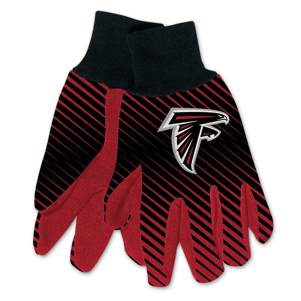NUEVO Guantes utilitarios con agarre de fútbol americano negros y rojos NFL Atlanta Falcons con licencia Foto 1 de 1