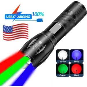 Torcia led 4 in 1 rosso verde bianco blu luce più colori torcia da esterno - Foto 1 di 8