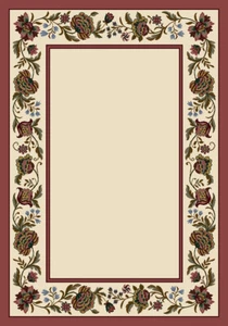 Milliken Ivory Petals Bulbs Bordered Contemporary Area Rug Floral Penelope Opal - Picture 1 of 9