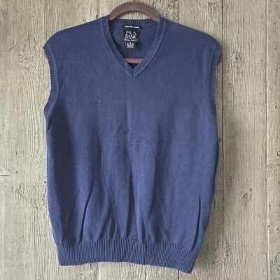 Jos A Bank Pima Cotton Sweater Vest - Navy Blue Small - Image 1 of 4