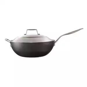 Cuisine::pro Diamond 9 Hard Anodised Aluminium Non-Stick Wok with Lid 32cm - Picture 1 of 2
