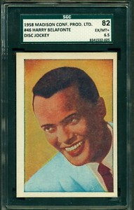 1958 madison music cards #46 Harry Belafonte RCA Recording Star SGC 6.5 EX-MINT+