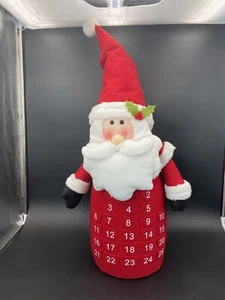 Large Christmas Santa Claus Countdown Advent Calendar Sit Plush 19”T X 12”W - Picture 1 of 5