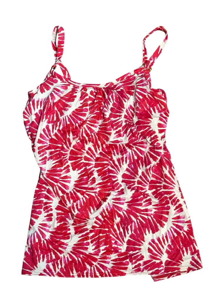 幻想玫瑰红色拉奈钢圈大圆领三明治游泳上衣,美国 32DD — 第 1/1 张图片