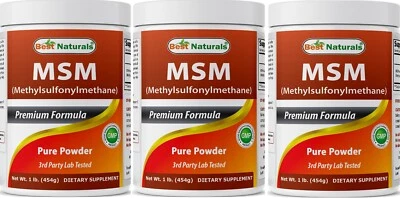 3 Pack Best Naturals MSM 1 Lb Powder - image 1 of 4
