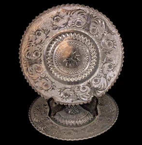 DUNCAN AND MILLER SANDWICH SALAD PLATES SET OF 2 CLEAR 7 1/4" - Picture 1 of 16