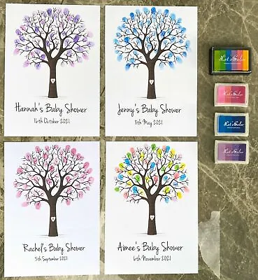 Baby Shower Fingerprint Tree - Guest Book Game Decoration Personalised Mummy • 8.95£