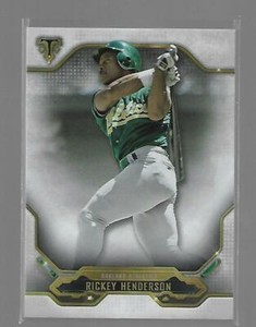 2020 TOPPS TRIPLE THREADS RICKEY HENDERSON #66 OAKLAND ATHLETICS BASE CARD MINT