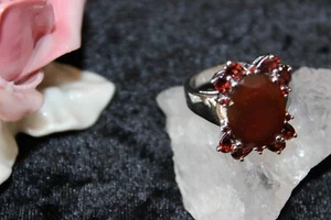 Silberring Edelsteinring Silber 925 Granat Große-62 (19,7 mm) - Bild 1 von 5