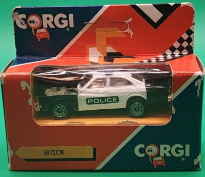 Corgi Juniors BUICK REGAL Black & White POLICE Car. Rare Full Width Roof Light - Image 1 of 2