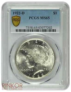 1922-D $1 Peace Dollar PCGS MS 65 - Picture 1 of 3