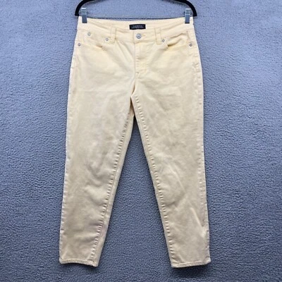 Talbots Womens Crop Jeans Yellow Boyfriend Flawless Five Pockets Button Size 6P - Image 1 of 4