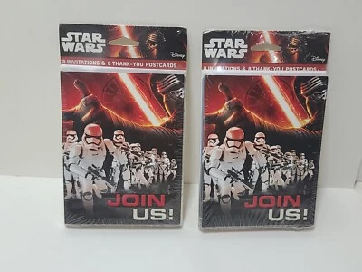 2 Sets. Star Wars Join Us! Birthday Party 16 Invitations, Envelopes, Thank you  - Изображение 1 из 4