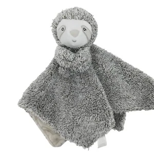 Carters Sloth Gray Brown Lovey Lovie Security Blanket Plush Blankie Furry Fuzzy - Picture 1 of 9