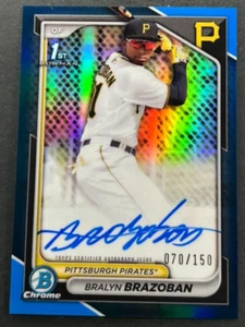 2024 Bowman Chrome 1st - Bralyn Brazoban #CPA-BB Pirates - Blue AUTO /150 - Picture 1 of 2