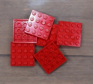 LEGO 3031 Bright Red PLATE 4X4 Qty 6 - Picture 1 of 1