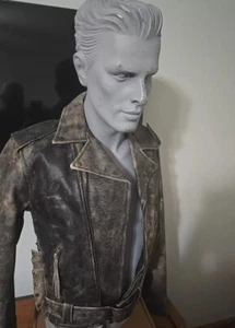 Putnam Gold Genuine Distress Vintaged Leather Biker Jacket NEW  Assorted  Modele - Picture 1 of 16