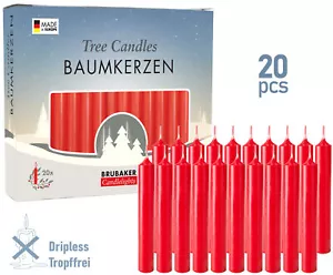 BRUBAKER Candele per Albero - Confezione da 20 - 9,5 cm - Rosso - Foto 1 di 6