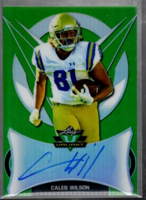 B3103- 2019 Leaf Valiant Green #BACW1 Caleb Wilson Auto /75 - NM-MT - Image 1 of 2