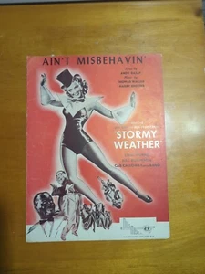 1929 Fats Waller Sheet Music AIN'T MISBEHAVIN' 20th Century Fox STORMY WEATHER - Picture 1 of 3