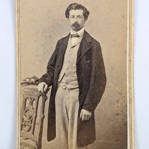1860s CDV Standing Handsome Man Newark New Jersey Tax Revenue Stamp - Picture 1 of 4