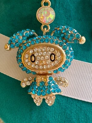 BETSEY JOHNSON PUFF COLGANTE BAILAR PEQUEÑA MADERA HADA NIÑA CRISTAL AZUL MÓVIL Foto 1 de 4