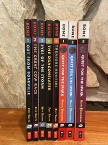 Mixed Lot 8 BONE Graphic Books Jeff Smith Scholastic Comics #1-4, 8 Quest Spark - Picture 1 of 17