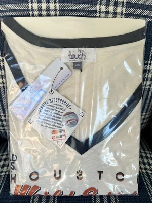 New Womens Houston Astros 3/4 Sleeve T-Shirt Size Large Touch By Alyssa Milano - Image 1 of 4