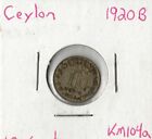 Pièce Ceylan 10 Cents 1920 B KM104a, Argent
