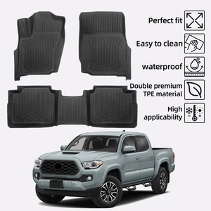 Floor Mats Liners Fit For 2018-2023 Toyota Tacoma Double Cab TPE All Weather - Imagen 1 de 16
