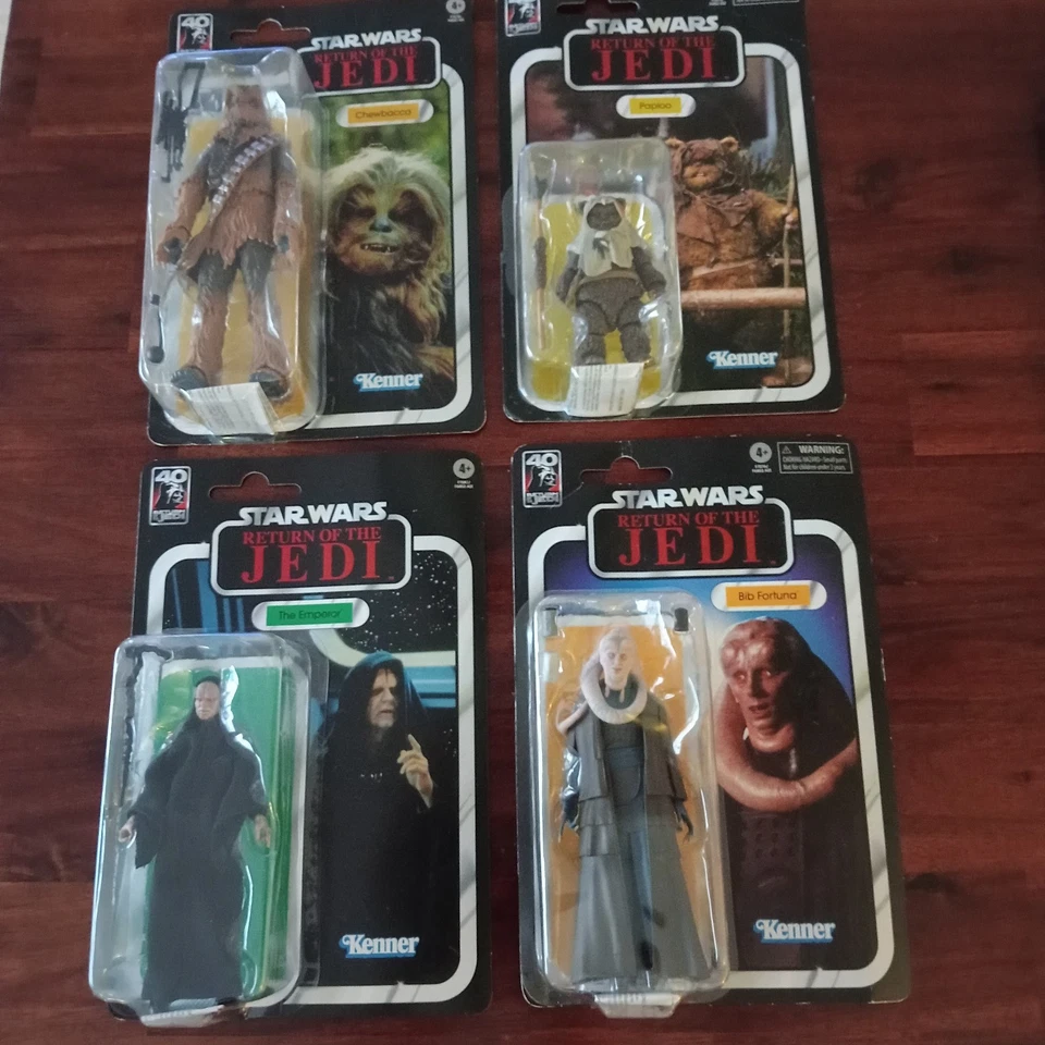 4 figurines Star Wars RETURN OF JEDI , Empereur, Paploo, Chewbacca et Bib Fortun - Photo 1/4