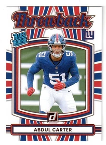 Panini Donruss #49 2025 ABDUL CARTER 'THROWBACK' RC! NY GIANTS - Imagen 1 de 1