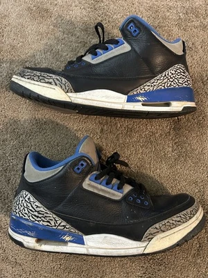 Zapatos deportivos Air Jordan Retro 3 azules talla 14 azules y negros Foto 1 de 4