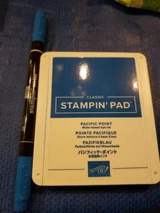 STAMPIN UP Pacific Point SET Ink Pad and Euc Marker Lot - Picture 1 of 1